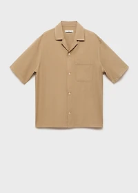 Regular-fit linen blend shirt