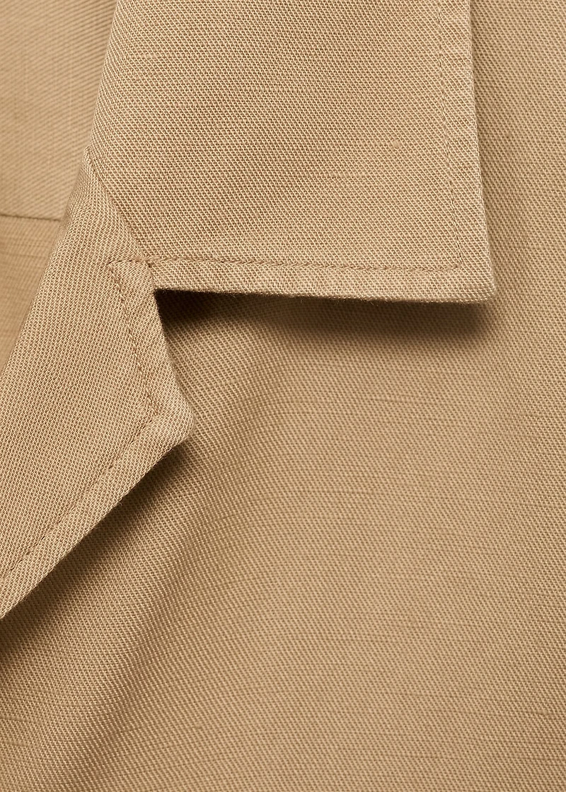 Regular-fit linen blend shirt