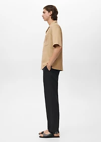 Regular-fit linen blend shirt