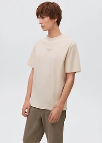 Printed cotton-blend t-shirt