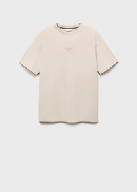 Printed cotton-blend t-shirt