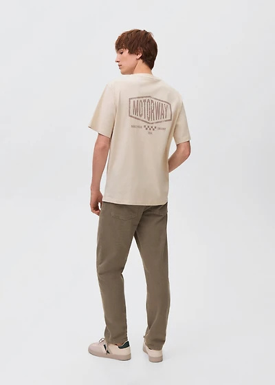 Printed cotton-blend t-shirt