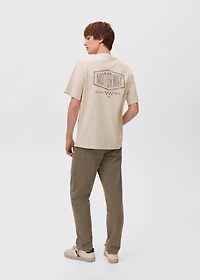 Printed cotton-blend t-shirt