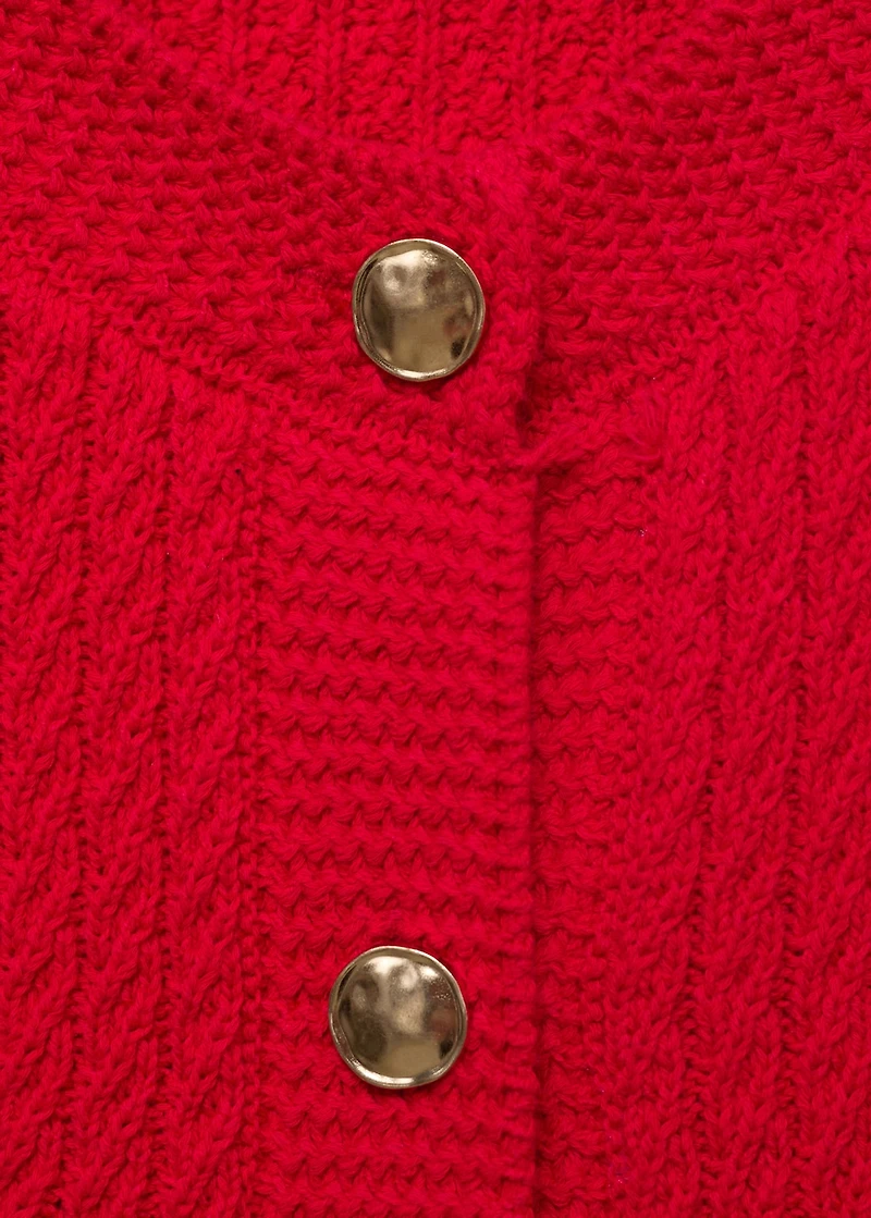 Chunky-knit vest with buttons