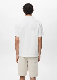 Structured knitted polo shirt