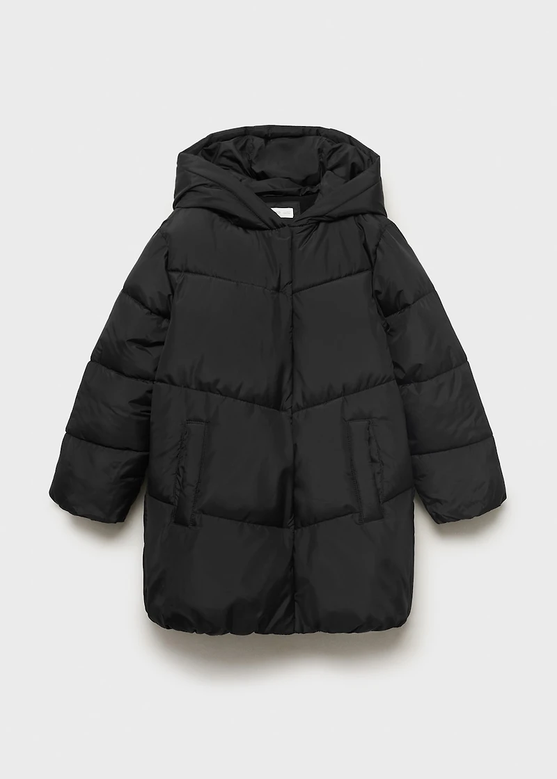 Hood puffer coat
