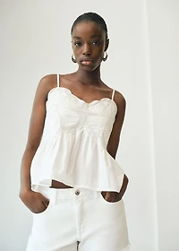 Embroidered flower top