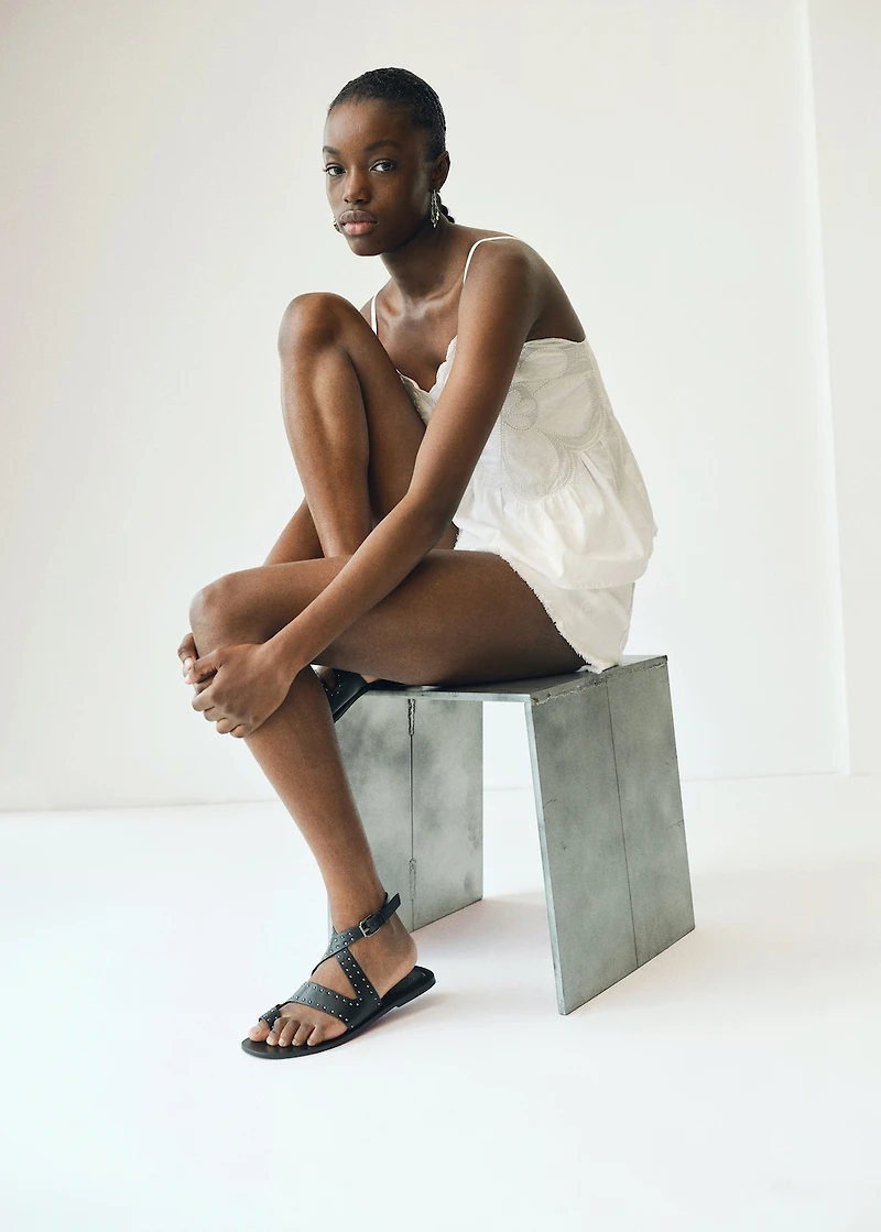 Embroidered flower top