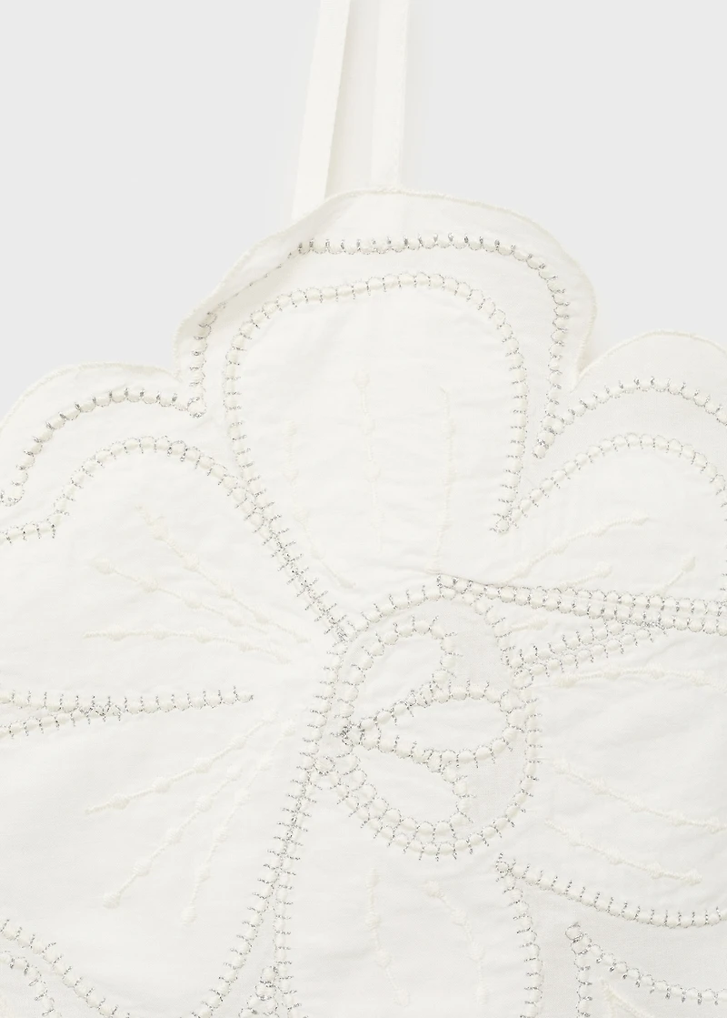 Embroidered flower top