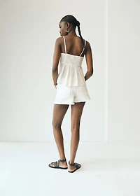 Embroidered flower top