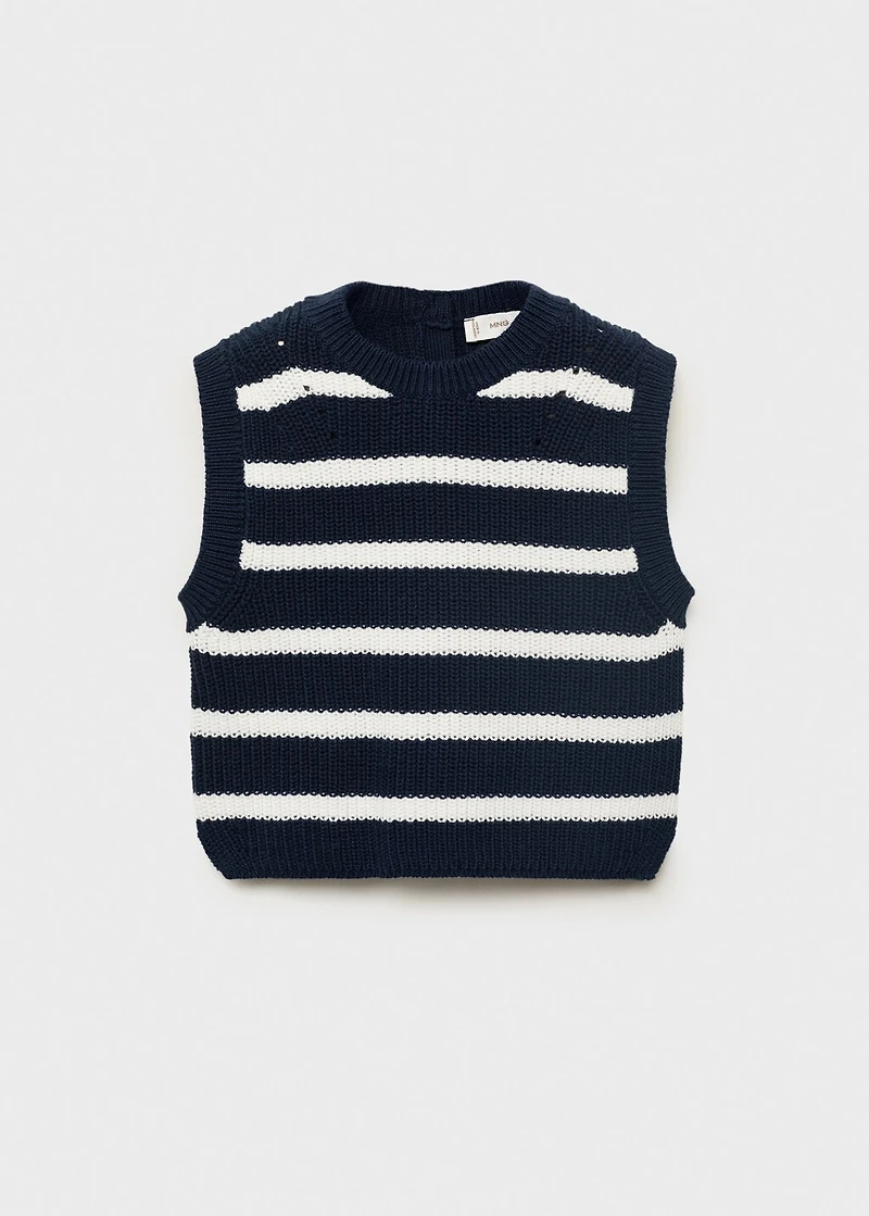 Striped knitted vest
