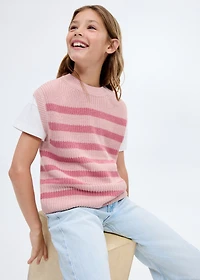 Striped knitted vest