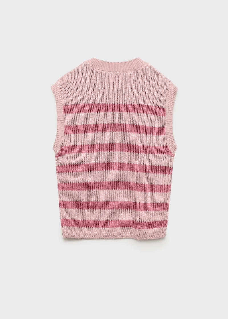 Striped knitted vest
