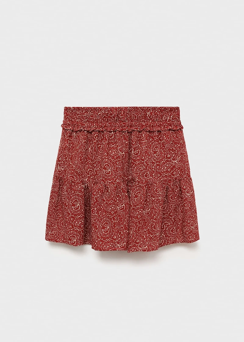 Printed short skirt