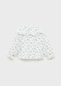 Embroidered babydoll-collar blouse