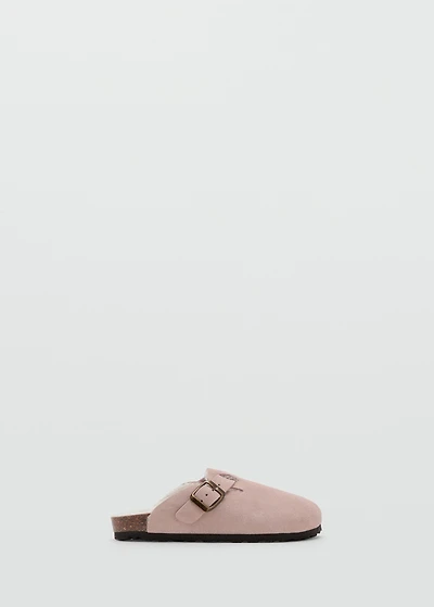 Sheepskin clogs with fur-effect lining