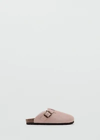 Sheepskin clogs with fur-effect lining