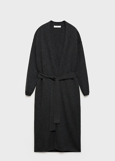 100% cashmere long cardigan with design