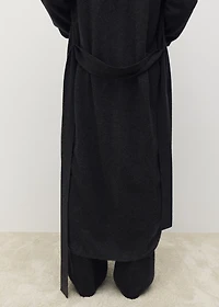 100% cashmere long cardigan with design