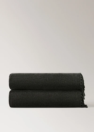 Chenille blanket with fringes