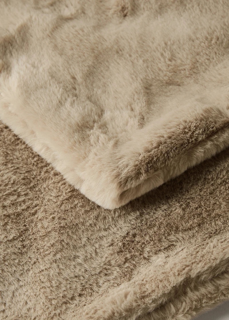 double-faced faux-fur blanket
