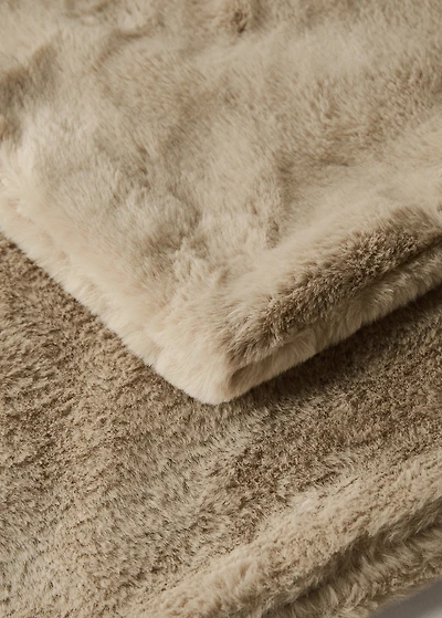 Large double-faced faux-fur blanket