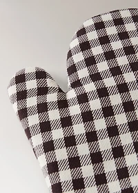 Gingham check cotton oven mitt