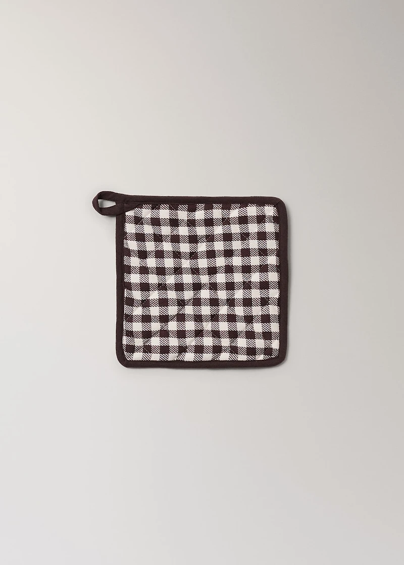 Gingham check cotton pot holder