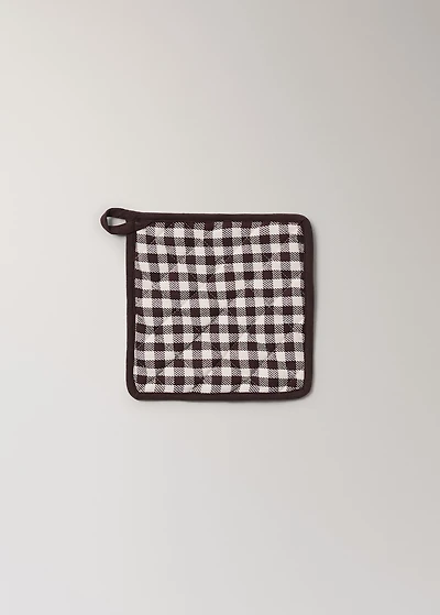 Gingham check cotton pot holder