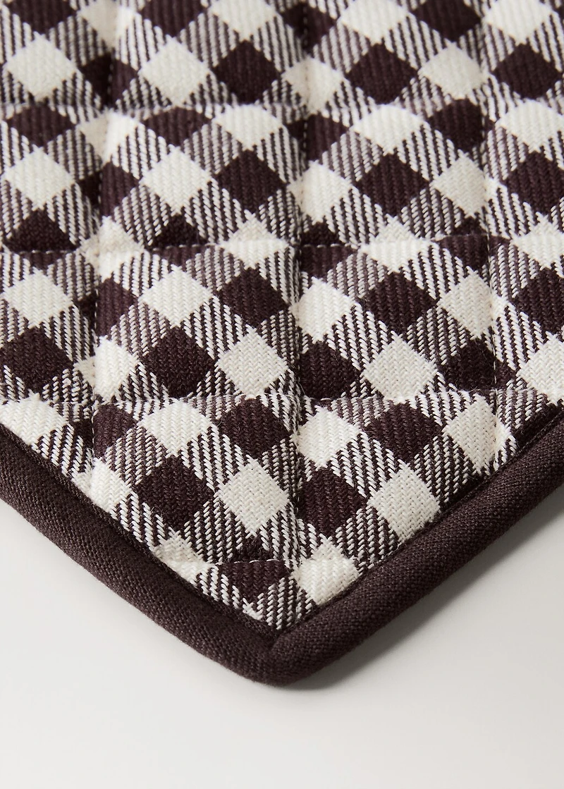 Gingham check cotton pot holder
