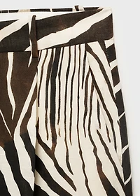 Zebra-print linen pants