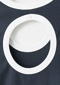 Contrasting collar cotton t-shirt