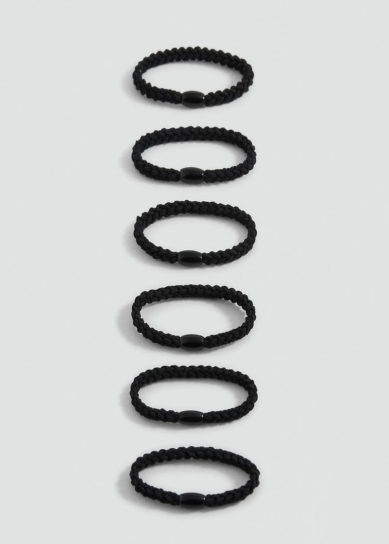 Pack 6 hair ties