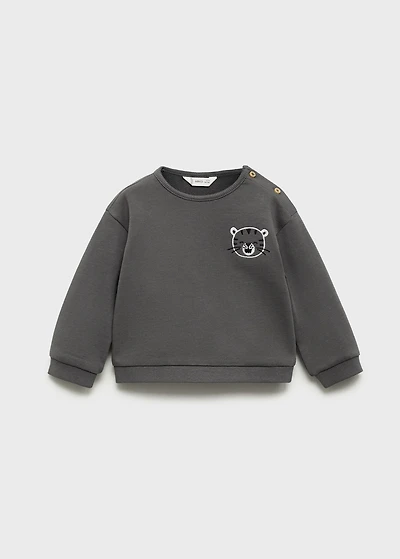 Embroidered detail cotton sweatshirt
