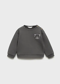 Embroidered detail cotton sweatshirt