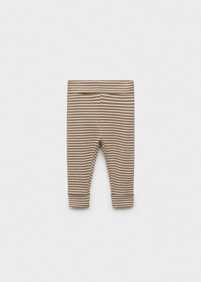 Stripped cotton leggings