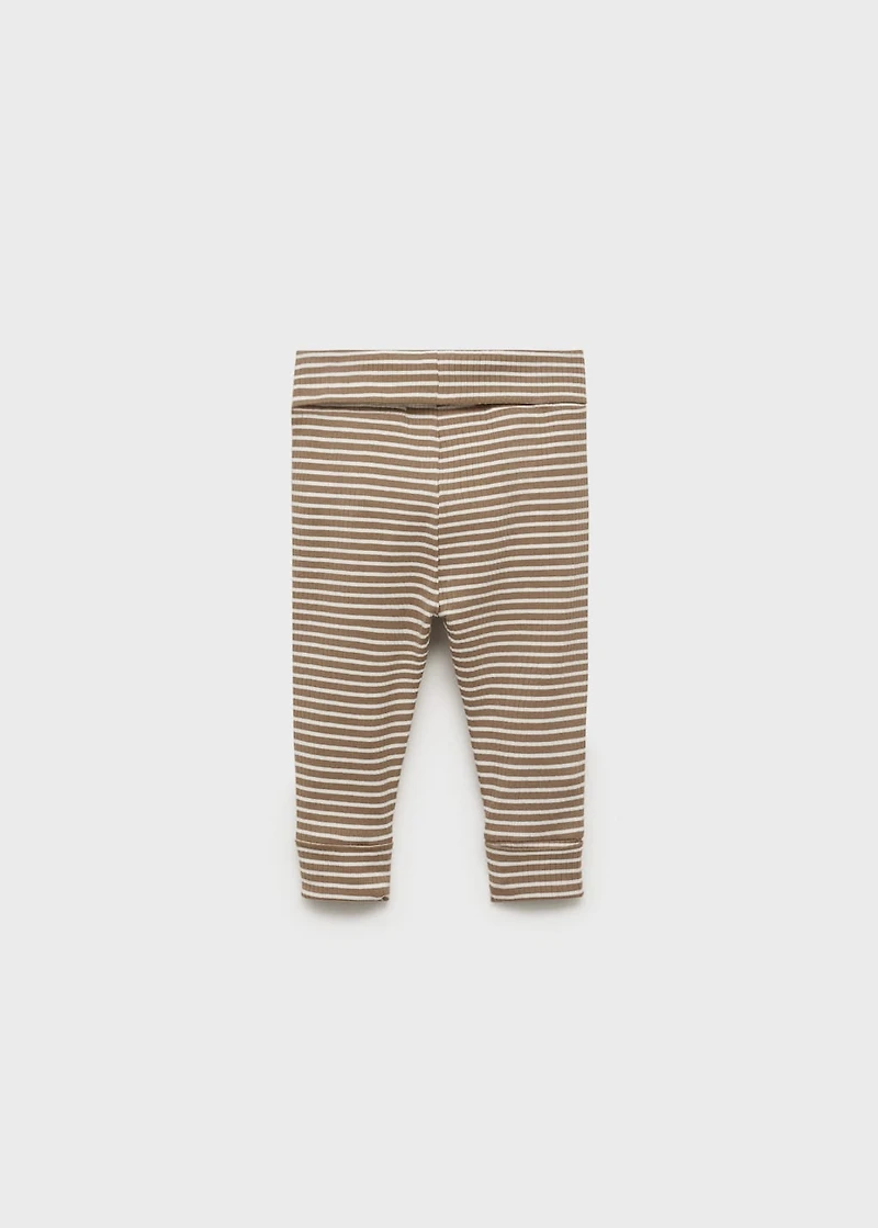 Stripped cotton leggings
