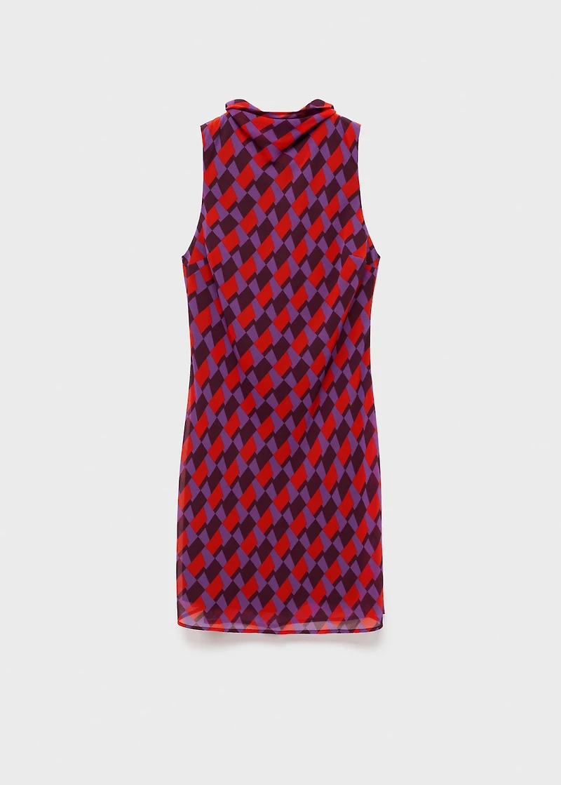 Printed dress with bow detail