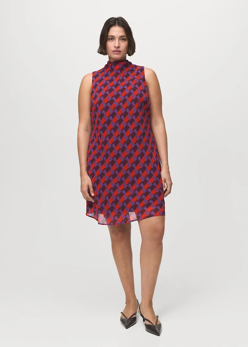 Printed dress with bow detail