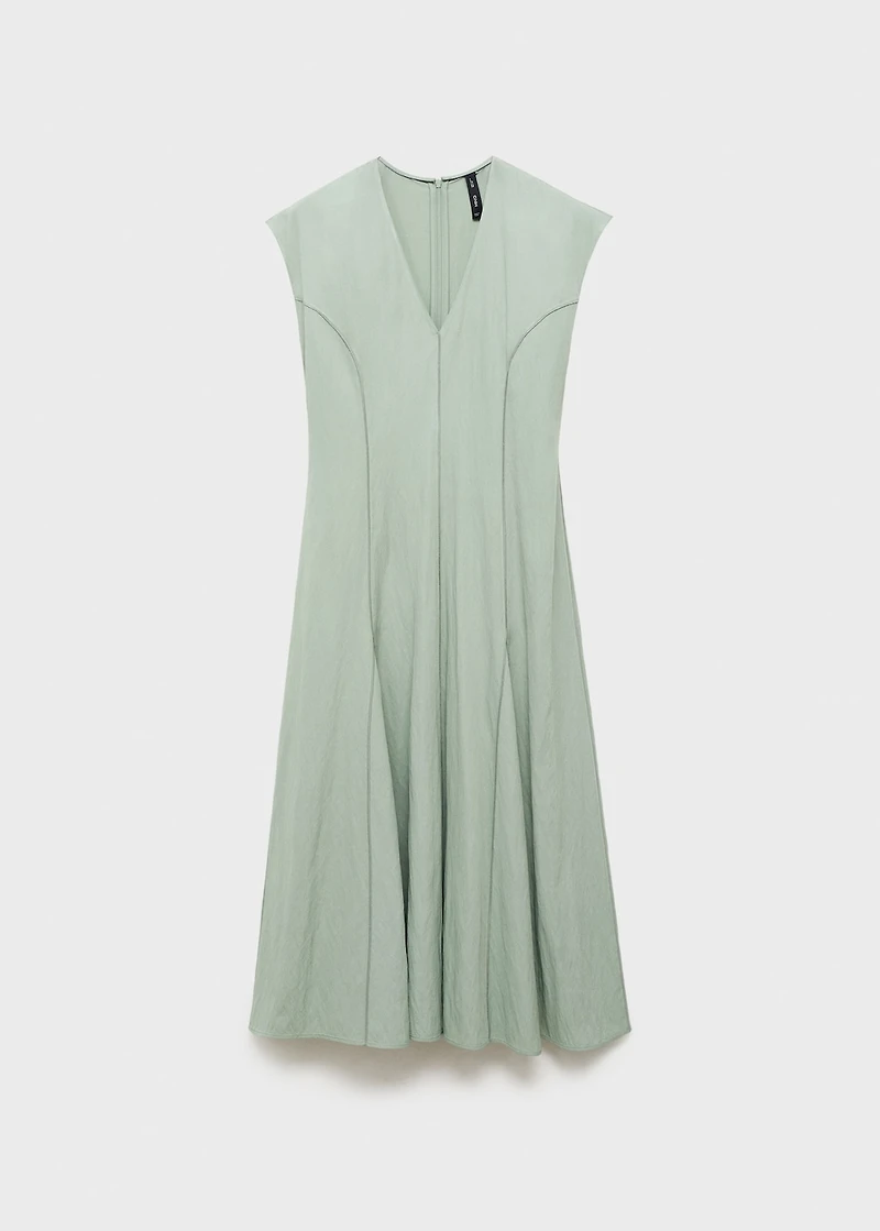 V-neck dress with stitching