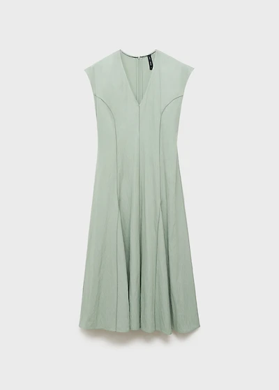 V-neck dress with stitching
