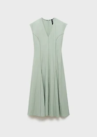 V-neck dress with stitching