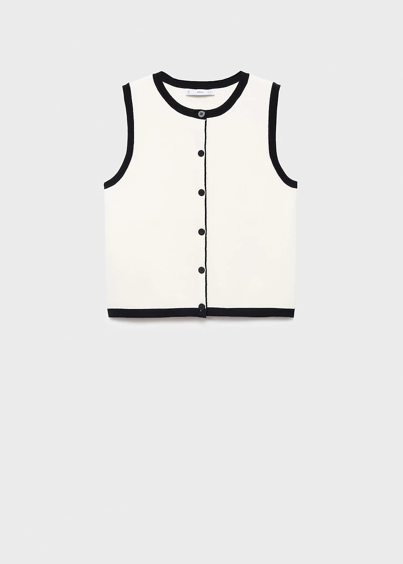 Knitted vest with contrast detail