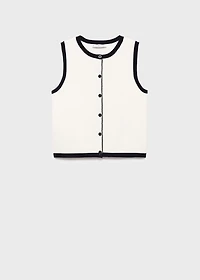 Knitted vest with contrast detail