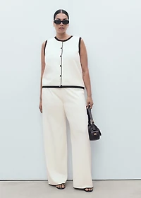 Knitted vest with contrast detail