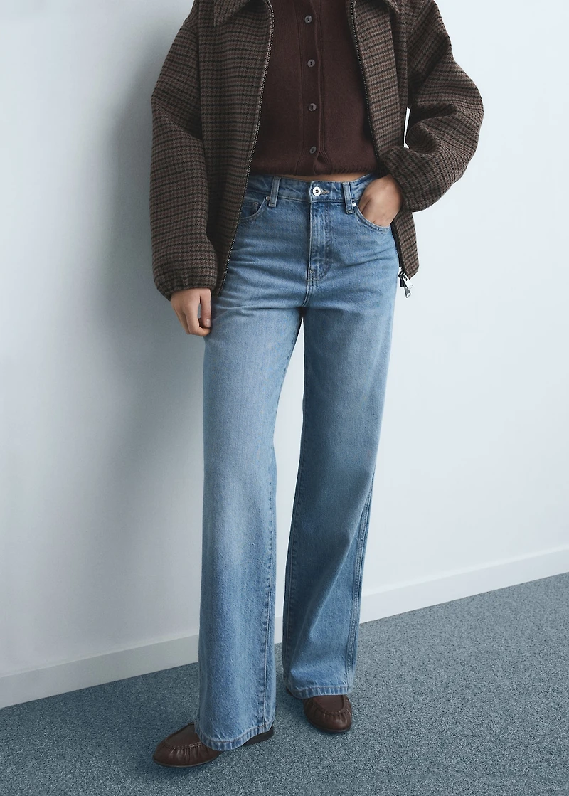 High waist straight jeans