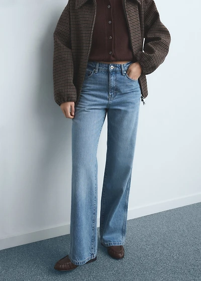 High waist straight jeans