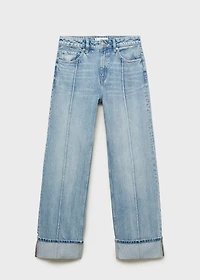 Wide-leg jeans with turn-up hem