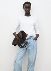 Wide-leg jeans with turn-up hem