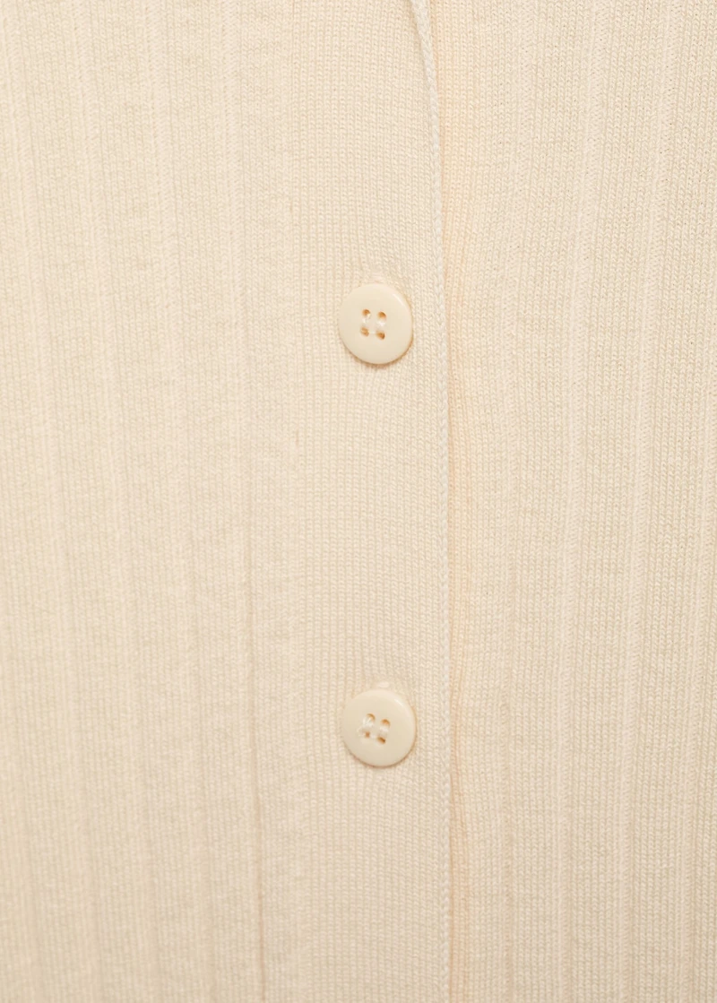 Ribbed lapel cardigan